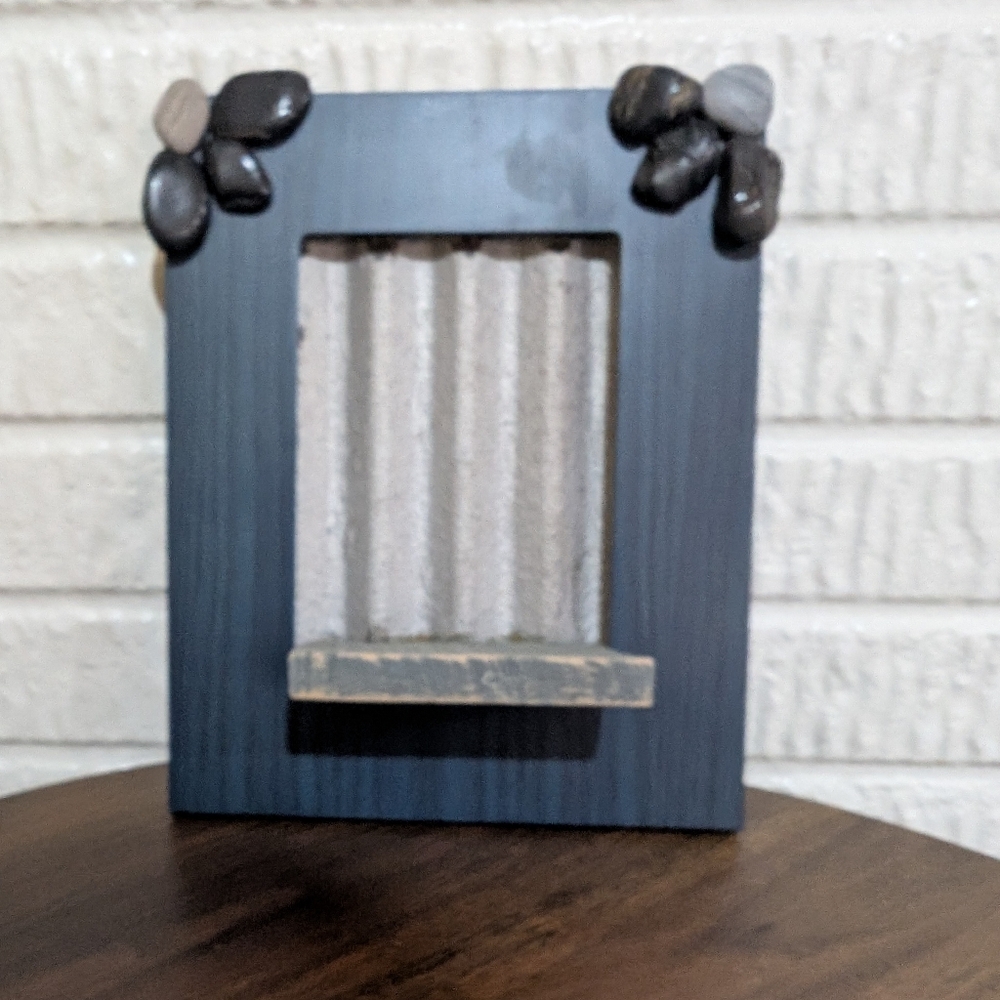 Decorative Black Rustic Frame with Stone Accents - Home Accents